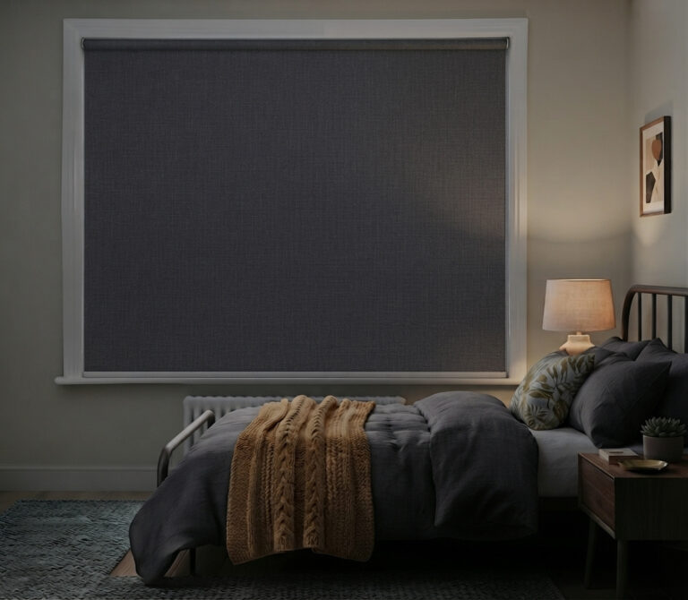 Lightguard 360 Blackout Roller Blinds - Soluna Callie Black Iron nz