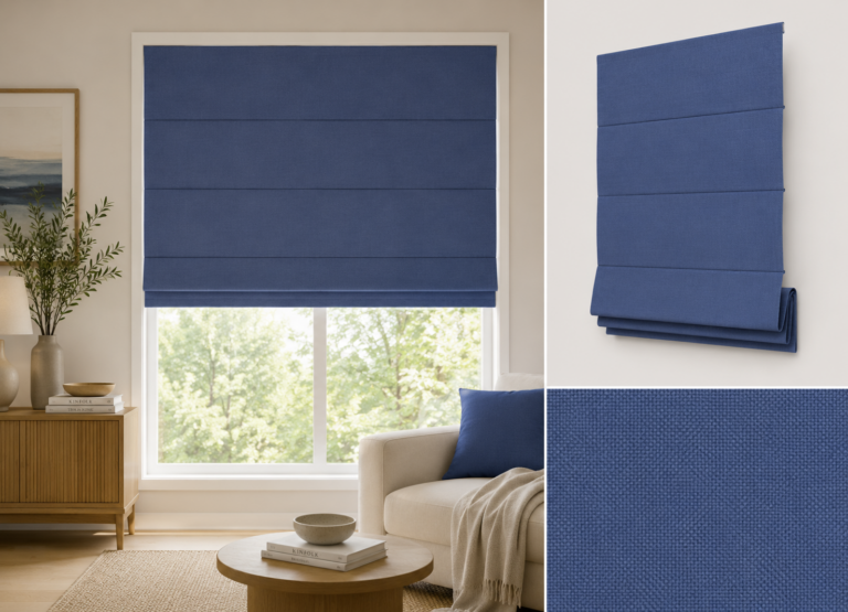 Medium Blue Roman Blinds NZ